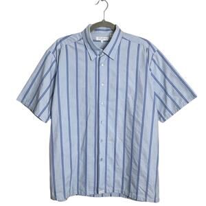 Ted Baker 100% Cotton Casual Short Sleeve Collared Button Down Shirt Striped L